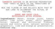 Load image into Gallery viewer, Sangrita Artesanal Castiza Gourmet (750ml)